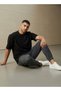 Men Relaxed Fit Crew Neck Short Sleeves Textured T-shirt - 5