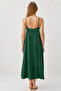 V-Neck Woven Fabric Long Dress with Adjustable Straps - 3