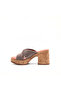 Mink Suede Women's Cross-Strapped Platform Heeled Slippers – Genuine Leather Lined Thick Heel Summer Slippers - 2
