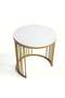 Migue home Set of 2 Nesting Round Coffee Table for Living Room, Side Table, Marble Like Finish, Easy Assembly, White and Gold Color - 7