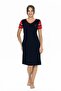 20009 Women's 100% Cotton V-Neck Short Sleeve Summer Nightgown Navy Blue - 5