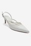 Armonia White Leather Women's Heeled Shoes with Tape Detail - 3