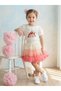 Short Sleeve Scallop Collar Ecru Color Cute Girl's Printed Cotton T-Shirt - 4