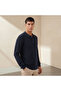 Men Long Sleeves Knit Textured Polo T-shirt