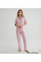 Women's Shirt Collar Buttoned Wrinkled Pajama Set with Ruffles - 2