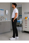 Men's Black Nurse Uniform Scrubs Bottom Top Shift Set Surgical Medical - 8