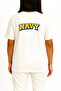 Oversize Navy Unisex T-Shirt with Pocket and Back Print - 4