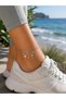 Steel Singapore Silver Star Gold Ball Anklet Silver Color - 3