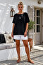 Black Pool Collar Low Sleeve Skirt and Mesh Flower Appliqué on the Sleeve End Casual Woven Blouse 68 68 - 6