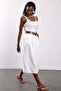 White Belted Wide Leg Trousers 261038 - 3