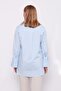 Blue Sleeve Pleated Detail Shirt - 4