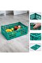 Foldable Storage Box 52L – Sturdy plastic, stackable, reinforced walls – Versatile storage for office, kitchen & garage – Pack of 2, green - 7