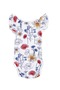 Organic Floral Ruffled Summer Baby Girl Bodysuit - 3