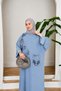 Women's Beaded Embroidered Wide Fit Denim Dress - 3