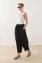 Striped Textured Barrel Trousers Black - 4