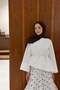 White Poplin Asymmetrical Eliane Blouse with Thin Belt