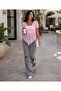Women's Lace Transparent Front Tie Drawstring Detailed V-Neck Short Sleeve Summer Blouse