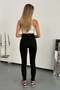 Women's High Waist Brand Printed Lycra Tights Black - 306 - 4