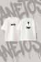 Kanye West Grammy Design Printed Oversize Crew Neck T-Shirt White