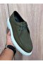 Khaki Nubuck Leather Men's Shoes - 3