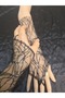 Veronica Patterned Sparkling Shameran Gloves Black - 6