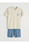 Blue Standard Fit Men's Shorts Pajama Set - 5