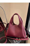 Alina Burgundy Soft Textured Hand and Shoulder Bag with Removable Strap