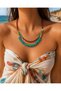 Iskara Bohemian Natural Stone Beaded Turquoise Detailed Handmade Women's Necklace - 3