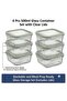 6 Pcs Borosilicate Square Glass Containers with Leak Proof Airtight Lid, Food Storage Container Dishwasher, Microwave, Freezer, Oven Safe, BPA Free