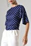 Women's Micro Digital Polka Dot Blouse - 4