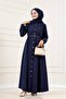 Shirt Collar Belted Berra Dress-Dark Blue - 3
