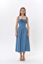 Straped Back with Geped Detail, Front Tie-Up Detail, Denim 4091