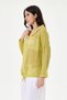 Women's Yellow Italian Glitter Mesh Zippered Hooded Long Sleeve Jacket Size 38 - 42 - 2