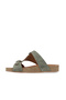 Khaki Suede Women's Flat Slippers - 3