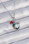 316L Steel Silver Color Puzzle Motif Heart Figure Charm Model Women's Necklace