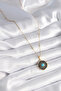 316L Steel Gold Color Blue Beads Sun Processing Locket Model Women's Necklace - 2