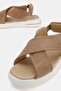 Women's Mink Suede Genuine Leather Strapped Flat Sole Daily Sandals - 3