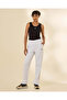Women Black Rib Sleeveless T-Shirt - 2