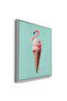 Flamingo Ice Cream Cone Kids Wall Art | Portrait Framed Canvas Print | Luxury Modern Decor for Kids Room - 3