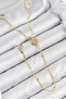 Brass Zircon Stone Pole Star Model Gold Color Y Necklace