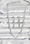 Silver Color Zircon Stone Women's Necklace Earring Set - 2