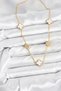 316L Steel Chain Gold Color White and Zircon Stone Clover Women's Necklace - 2