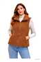 Women's Plush Vest with Lining and Double Pockets, 100% Cotton - 6