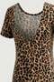 Low-Cut Back Comfortable Viscose Tunic-Leopard - 4