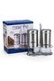 Cuisine Art 2-Piece Salt & Pepper Shaker Set - 150 ml Glass Spice Jars with Stainless Steel Lids - 3