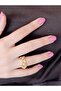 Gold, Adjustable, Zircon Stone''Vip Design'' Steel Ring