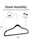 Velvet Clothes Hangers,360 Degree Rotatable Hook, Black 43 cm, Set of 100 - 2