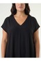 Women's Large Size Midi Dress V-Neck Short Sleeve Viscose Summer Loose - 5