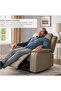 AFIFA Home Furniture Grey Recliner Chair – Lazy Sofa Chair with Manual Pull Handle, Side Pocket, 360° Swivel Rocking Motion Armchair, Velvet Sofa Fabric Recliner Sofa Single Sofa Living Room, Office - 3