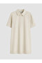 Lcw Vision Beige Shirt Collar 100% Cotton Mini Dress - 5
